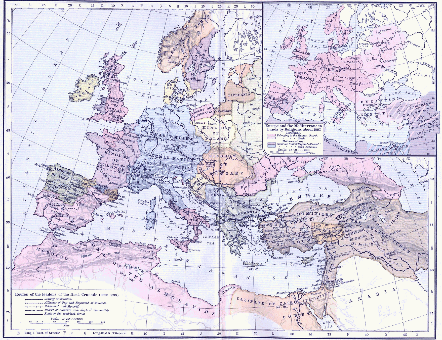 Europe and the Mediterranean Lands about 1097