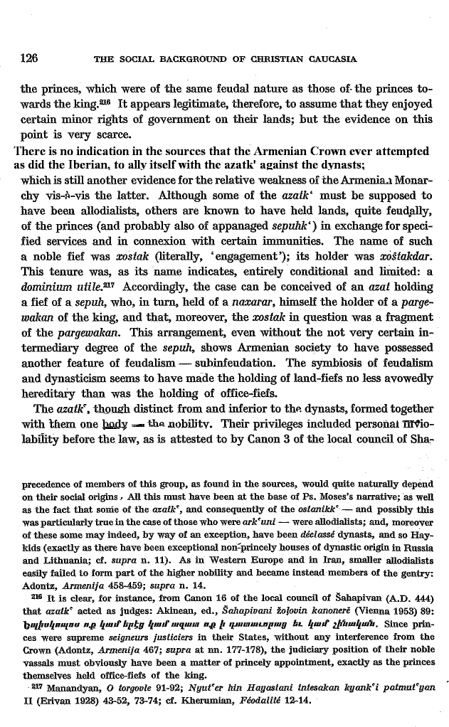 Studies in Christian Caucasian History, p. 126. The Social Background of Christian Caucasia