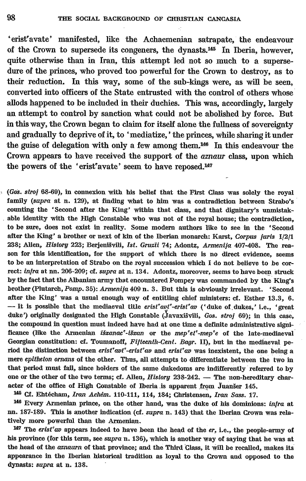 Studies in Christian Caucasian History, p. 98. The Social Background of Christian Caucasia