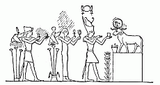 Ptolemy II and Arsinoe worshiping the Ram